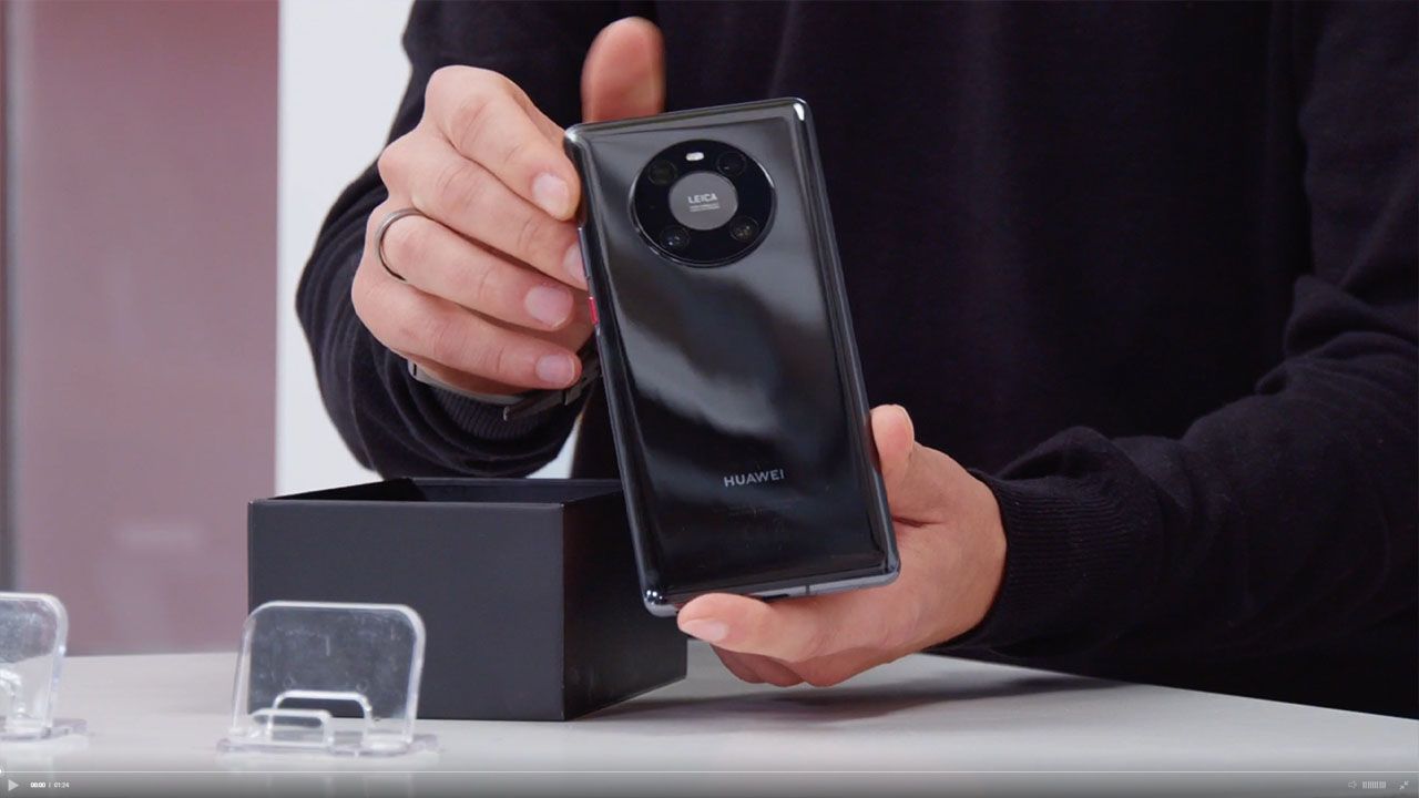 A detailed product shot from the 'Huawei Rebels' broadcast, showcasing the premium design and Leica camera system of the Huawei Mate 40 Pro smartphone.